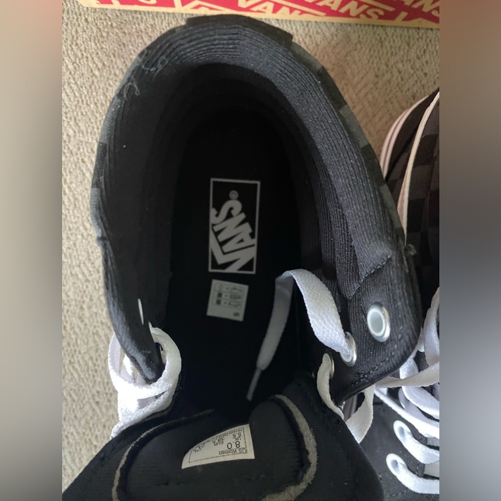 Rose Embroidery Black womens high top vans Size 8.0 - Picture 11 of 11